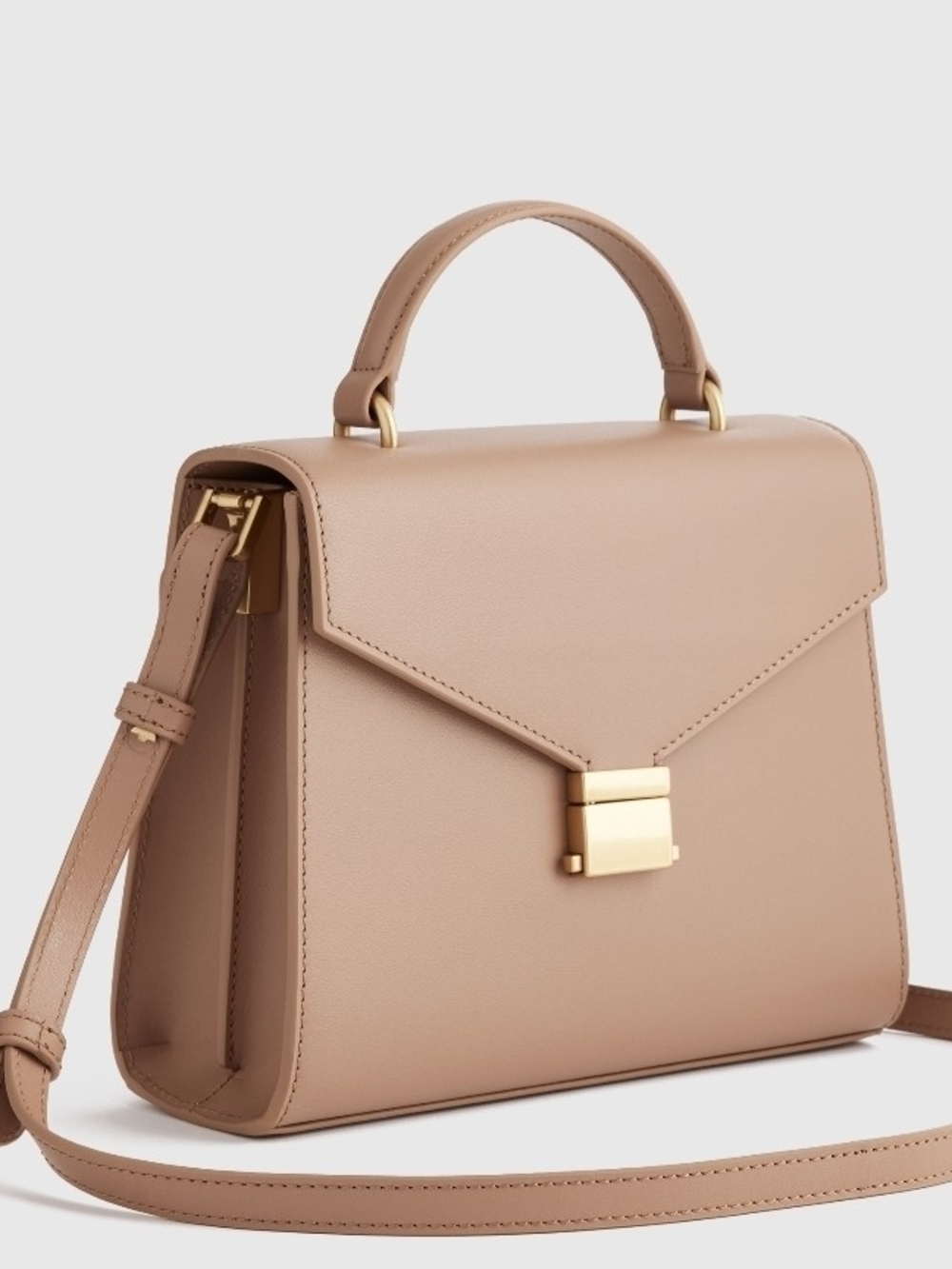 Ouince Italian Leather Top Handle Crossbody (Mink)